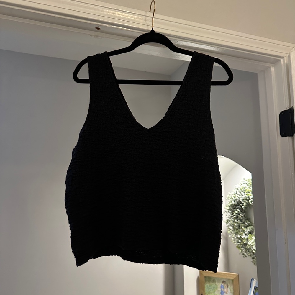 A New Day Crinkle V Neck Tank Top